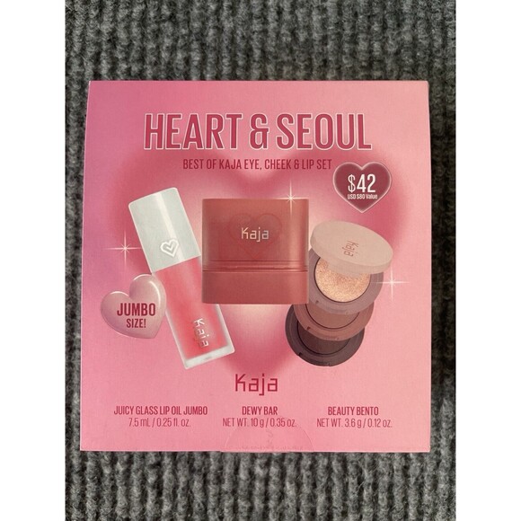 Kaja Heart & Seoul Eye Cheek Lip Set Radiant Finish Long-Wearing NEW Authentic - Picture 13 of 16